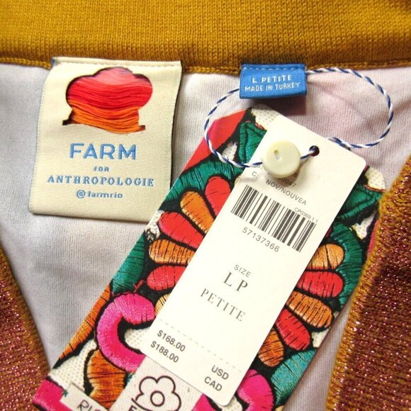 NWT Farm Rio x Anthropologie Petite Jimena Knit Maxi in Rainbow Stripe Skirt LP - Picture 7 of 7